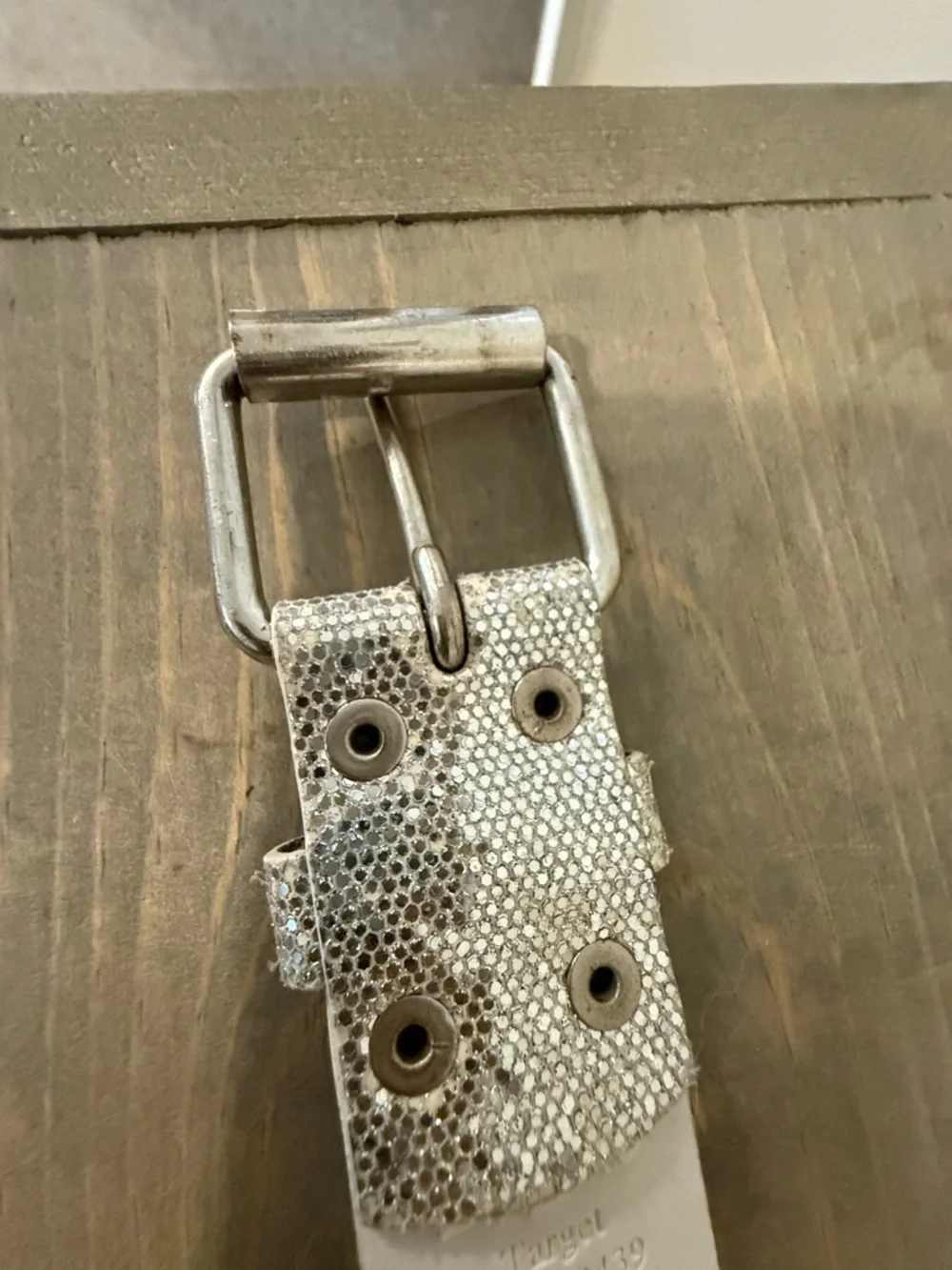 Y2K inspired Target Girl’s Silver Glitter Studded Belt - 10/12